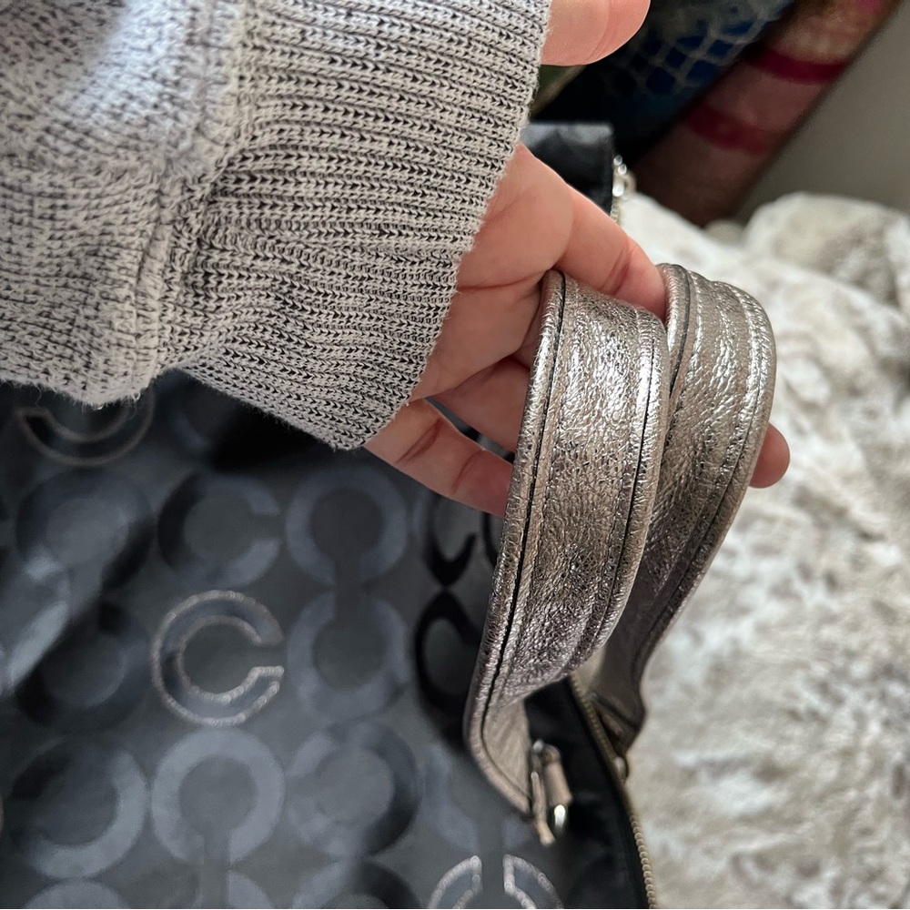 Coach Black and Silver Patterned Tote - Picture 6 of 6
